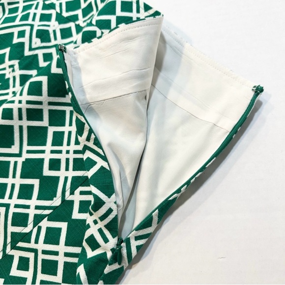 Banana Republic Factory Pencil Skirt Green White Geometric Print Size 0 - Picture 5 of 11